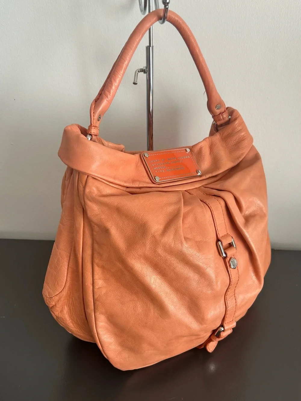 Vintage Y2K Marc Jacobs Orange Leather Slouchy Hobo Shoulder Bag